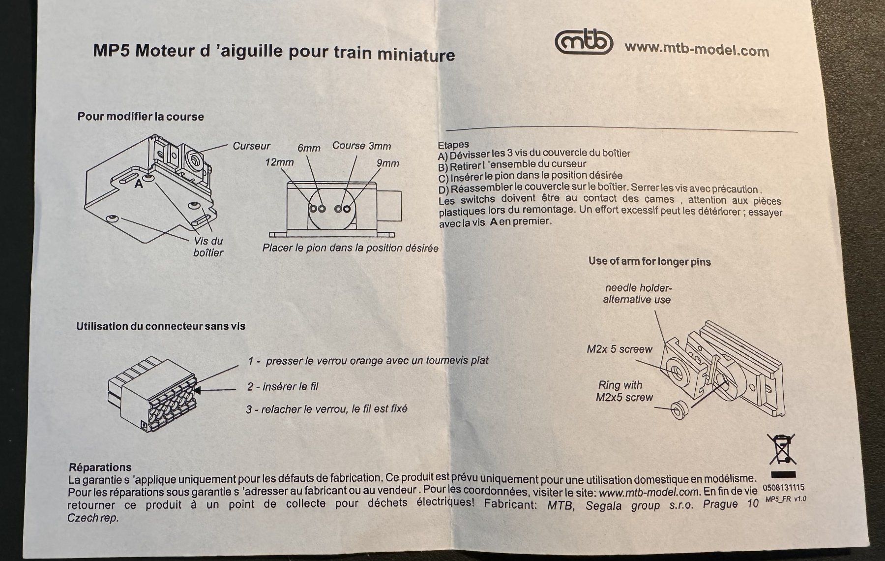 Modellini di ferrovie: Moteurs d'aiguillages MTB MP5 – Usato da Martigny venduto da Amvic 3