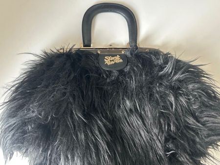 Fake Fur Tasche Handtasche schwarz