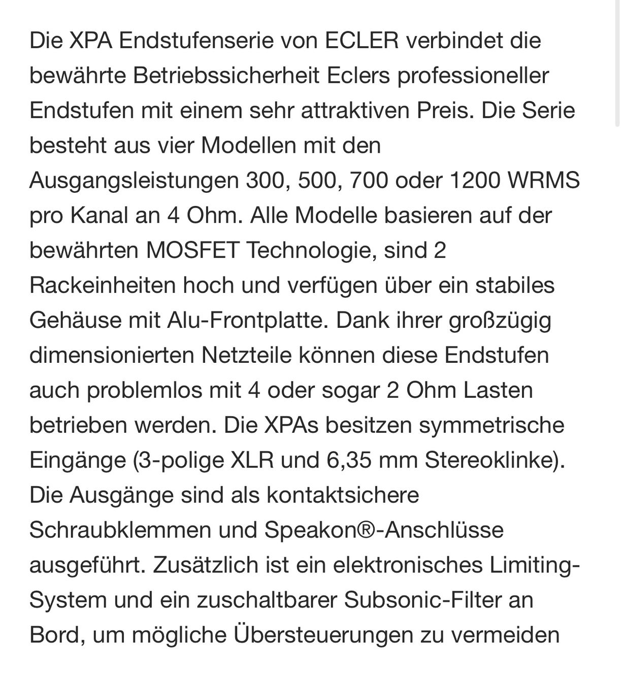 Amplificatori: Verstärker XPA 7000 – Nuovo e nell'imballaggio originale da Thal venduto da Jenayoga 3
