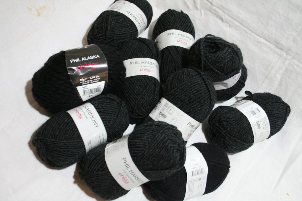 Lot De 10 Pelotes De Laine Phil Guimauve Phildar - Couleur Jaune - 45% Laine - Neuf