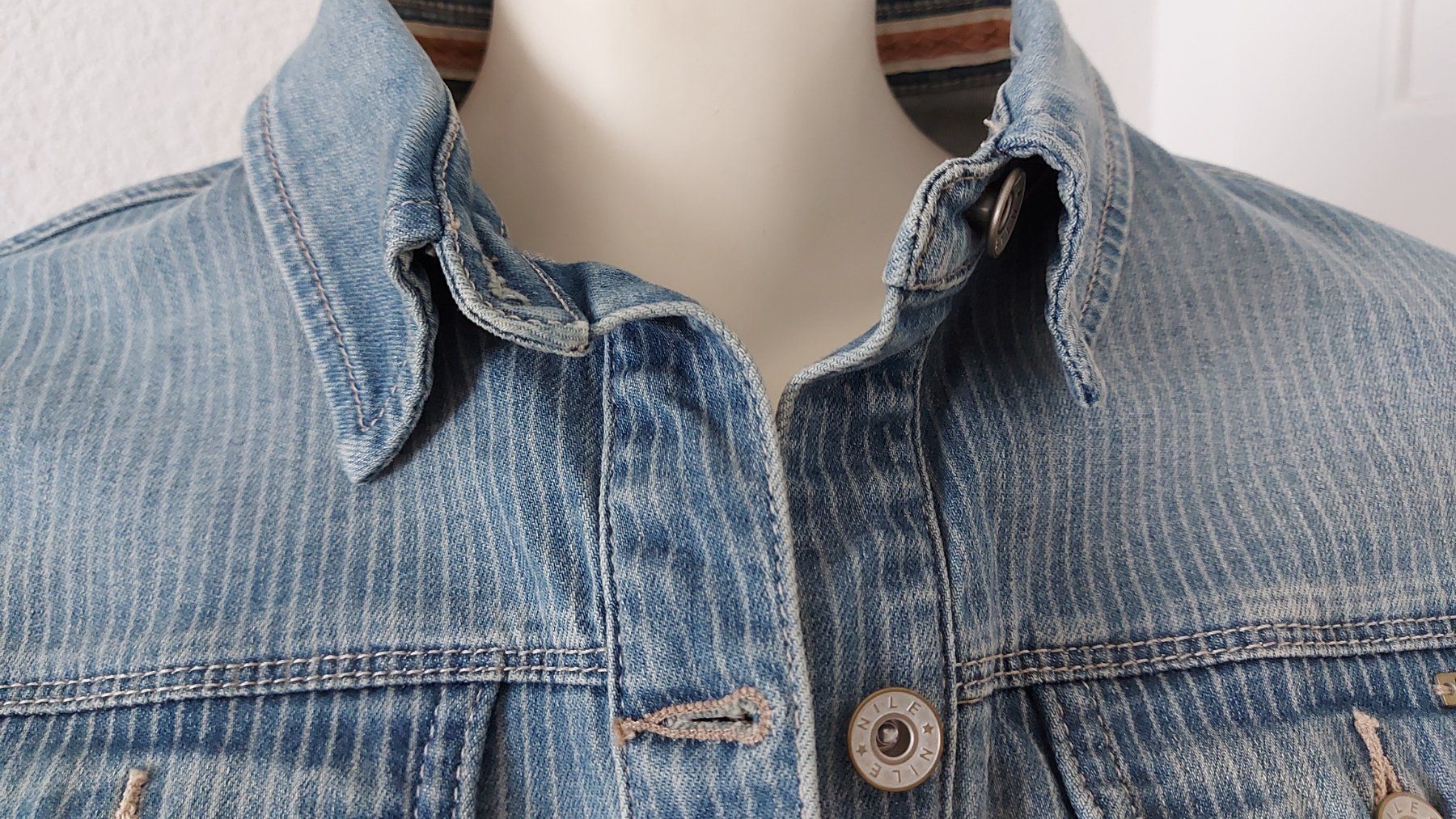Nile Jacken: Gestreifte NILE Jeansjacke Gr. S – Gebraucht aus langenthal von rundholz7 1