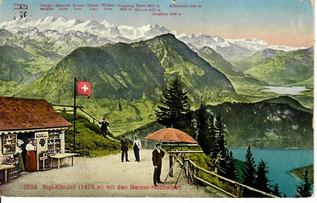 Ansichtskarten: Rigi Känzeli mit Kiosk 1923 – Gebraucht aus Hochdorf von Ziegel-16