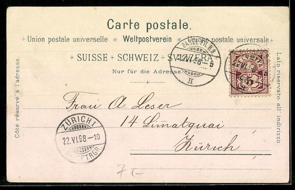 Cartes postales: Litho Basel, Ortsansicht mit Brücke – D'occasion à Berlin par bartko-reher 1