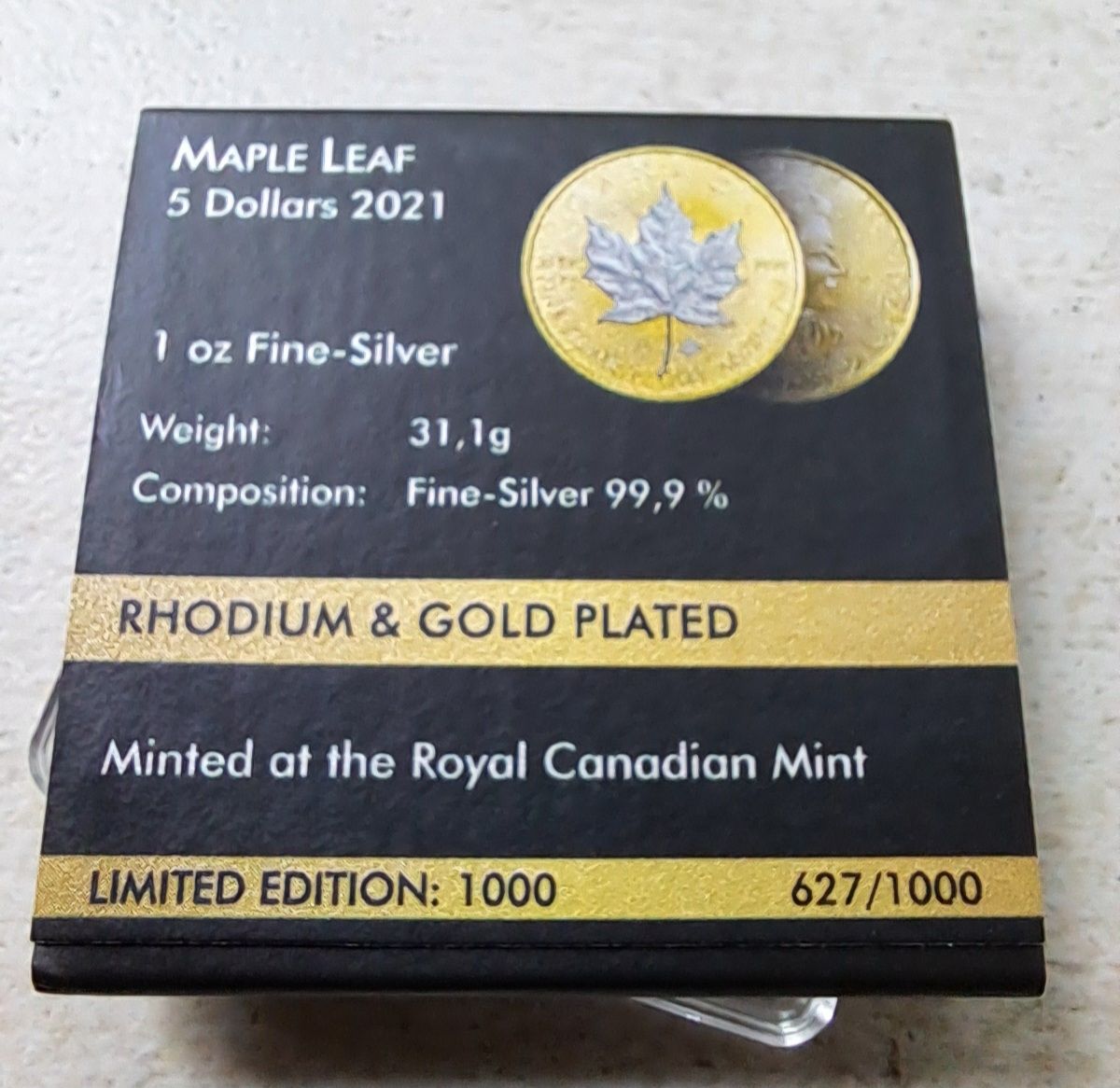 Tutti le monete: 1 OZ Silber Maple Leaf 2021 / Gold-Edition Auflage: 1000Stk – Nuovo e nell'imballaggio originale da Weinfelden venduto da shopping-island 3