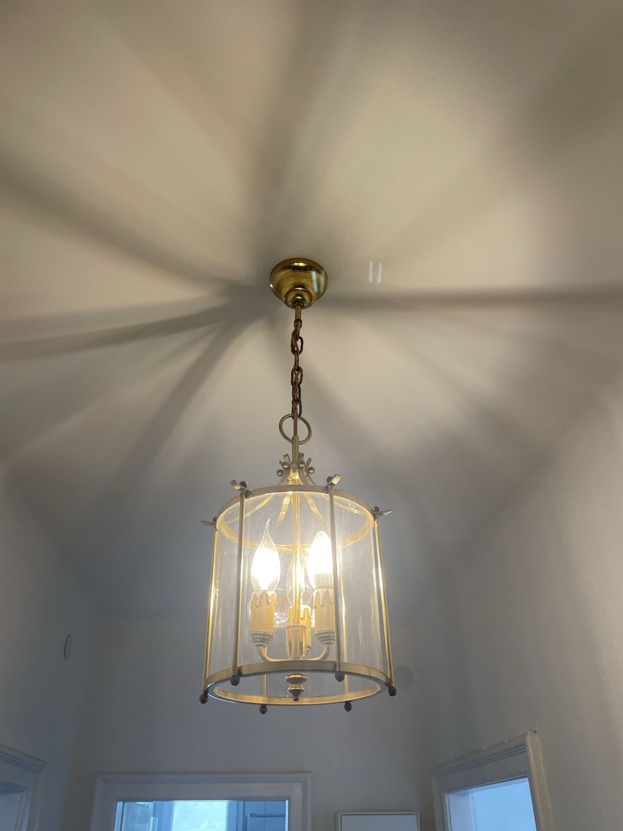 Kronleuchter & Deckenlampen: Klassische Deckenlampe Messing mit Glas Laternen Design – Gebraucht aus Basel von Drbebbi 2