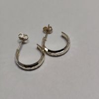 Vintage Silver silber Stud Earrings Boucles d'Oreilles #A3