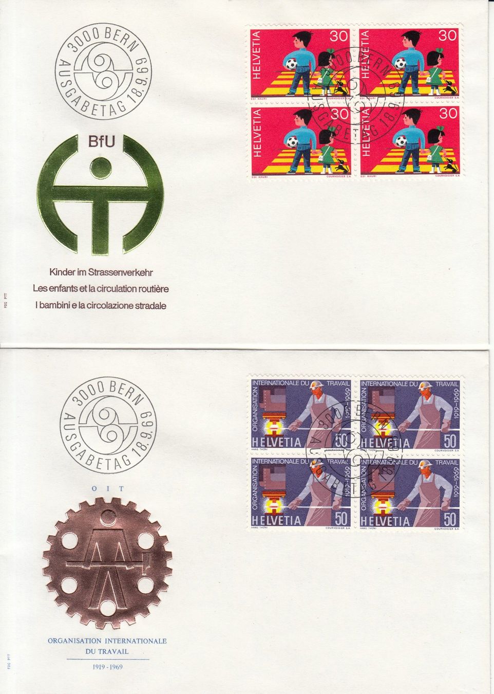 Alle Briefmarken: SBK 469 - 470 im 4er-Block FDC – Gebraucht aus Bürglen TG von StampGraf