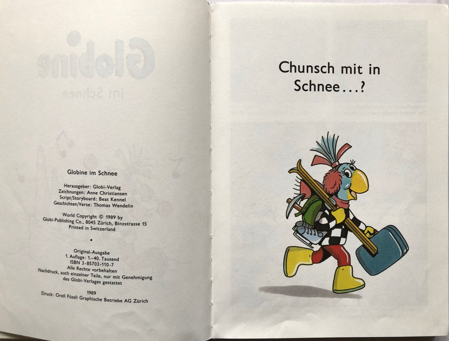 Comics: Globine im Schnee - 1.Auflage 1989 – Gebraucht aus Schaffhausen von durruti 3