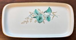Platte Cakeplatte Langenthal Porzellan 1960 Dekor farbig