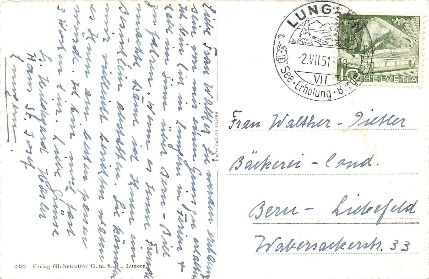 Cartoline postali: Lungern – Usato da Biasca venduto da Blenio71 1