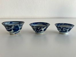 3 Stk. antike, chinesische Porzellan Tee/Wein-Cups
