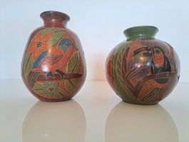 Keramik Vasen Vögel Blumen Schmetterlinge Art Deco style