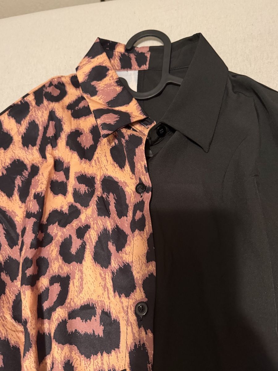 Camicette: Chemise noire et léopard - Tendance ,taille M – Nuovo (secondo la descrizione) da La Chaux-de-Fonds venduto da Sabinchenn 2