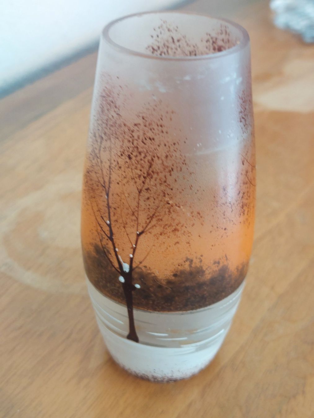 Vasi & Recipienti: Jugendstil Miniatur  Glasvase mit Winterlandschaft – Usato da Hergiswil NW venduto da maiette-23.N 2