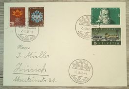 TR59 Enveloppe + Timbre Suisse 1948