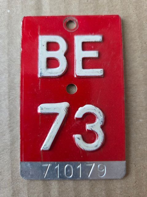 Sachs Insegne: Velonummer BE 73 plaque Velo – Usato da Schenkon venduto da Uhu007