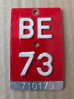 Velonummer BE 73 plaque Velo