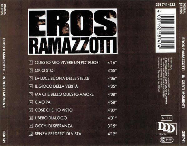 CD: Eros Ramazzotti - In certi momenti CD – Usato da Bionnens venduto da Meg011 1