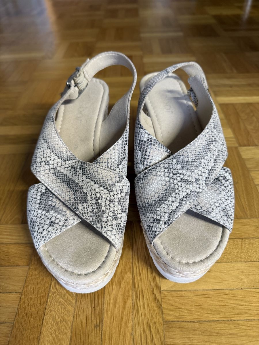 Gabor Scarpe da donna: Gabor Sandalen Keilabsatz Schlangenmuster Gr. 38 – Usato da Rorbas venduto da SimS0n 1