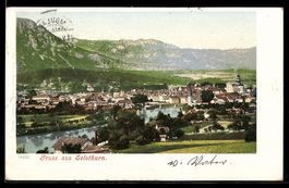 Solothurn, Stadtansicht mit Fluss und Br