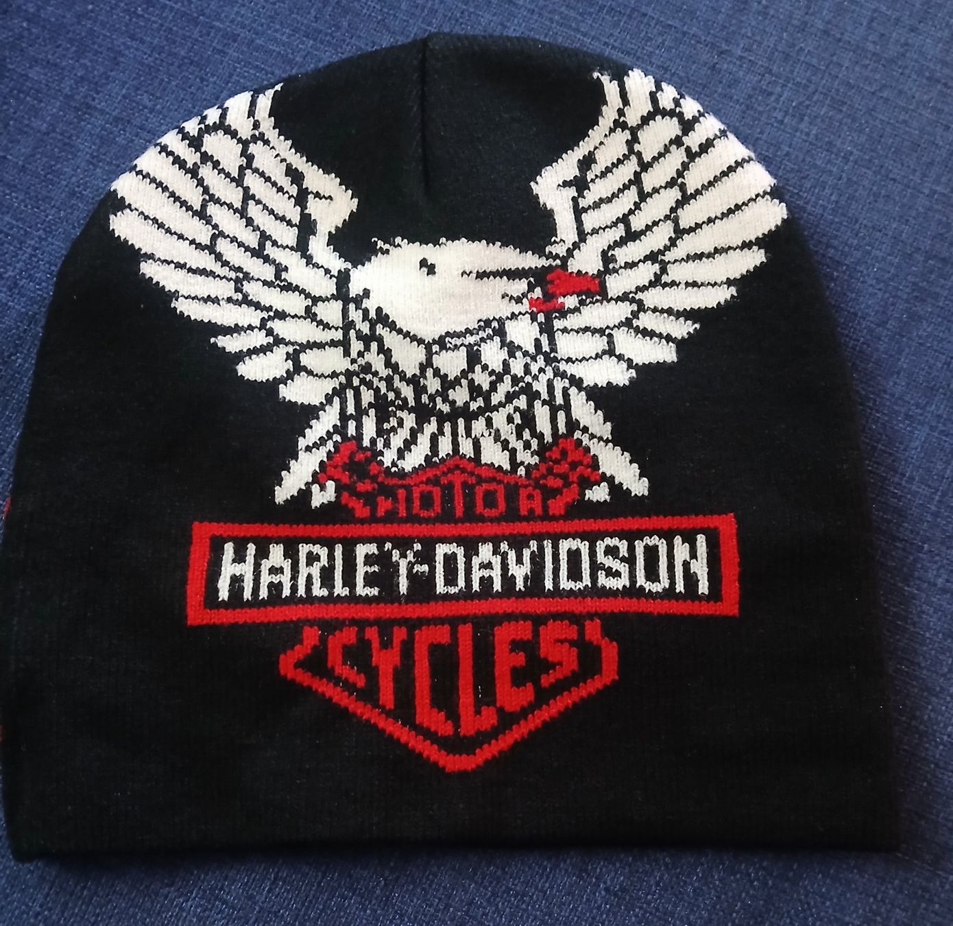 Harley-Davidson Copricapi, berretti & cappellini: Bonnet Harley-Davidson noir J009 – Nuovo e nell'imballaggio originale da Allens venduto da MADE.IN.ROCK.N.ROLL 1
