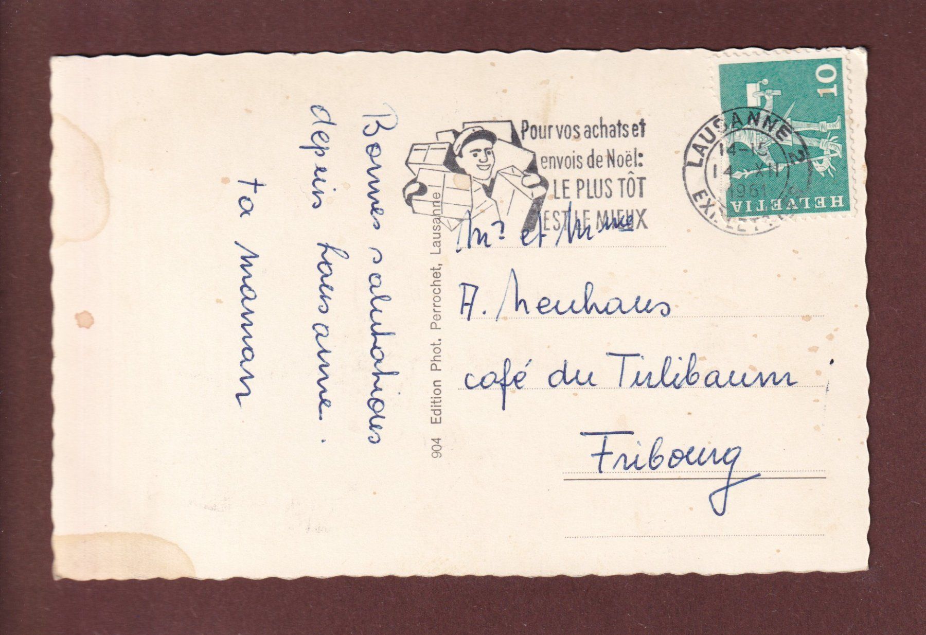 Cartoline postali: LAUSANNE - 4 images - 1961 – Usato da Pully venduto da nicecards 1