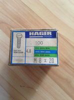 Senkkopfschrauben M 8 x 20 mm, verz,. Paket mit 100 Stk. NEU