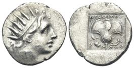 Islands off Caria. RHODOS AR Drachm (88-85 BC)