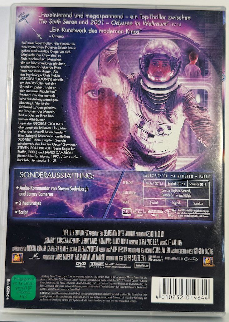 Tutti i DVDs: DVD SOLARIS - GEORGE CLOONEY - – Usato da Wisen venduto da gigisna 2