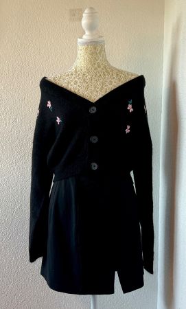 H&M cardigan with flower embroidery