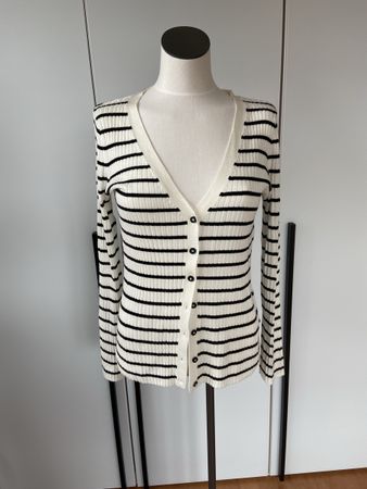 NEU H&M Strickjacke, Grösse M, schw./weiss gestreift