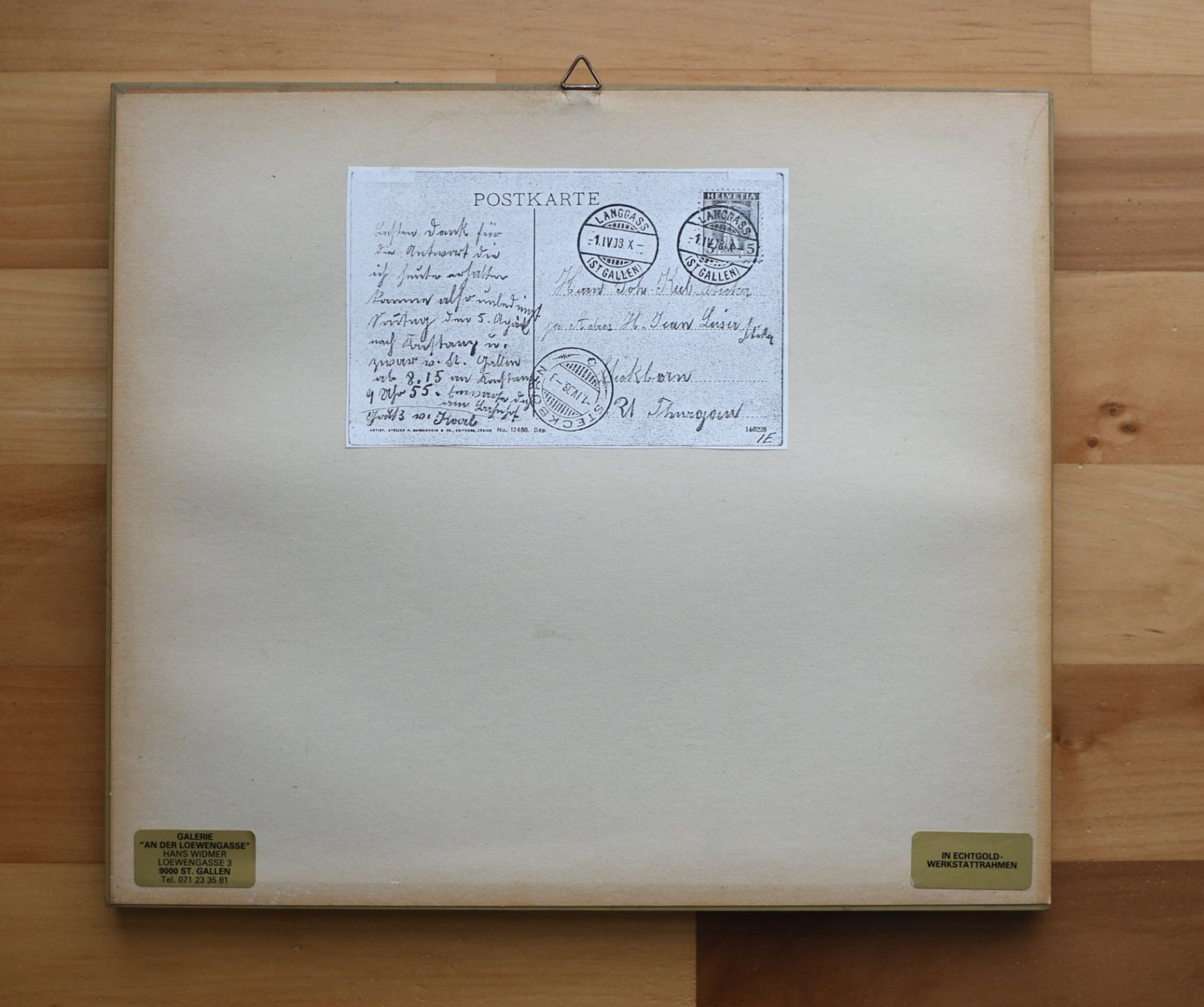 Cartoline postali: Alte Ansichtskarte St. Fiden mit Goldrahmen – Usato da Dürnten venduto da pema28 2