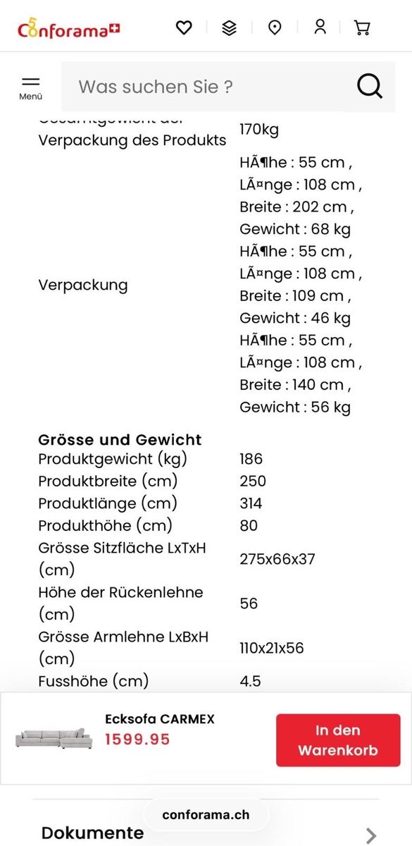 Conforama Divani: Schönes Ecksofa Carmex – Usato da Bellach venduto da janheg 5