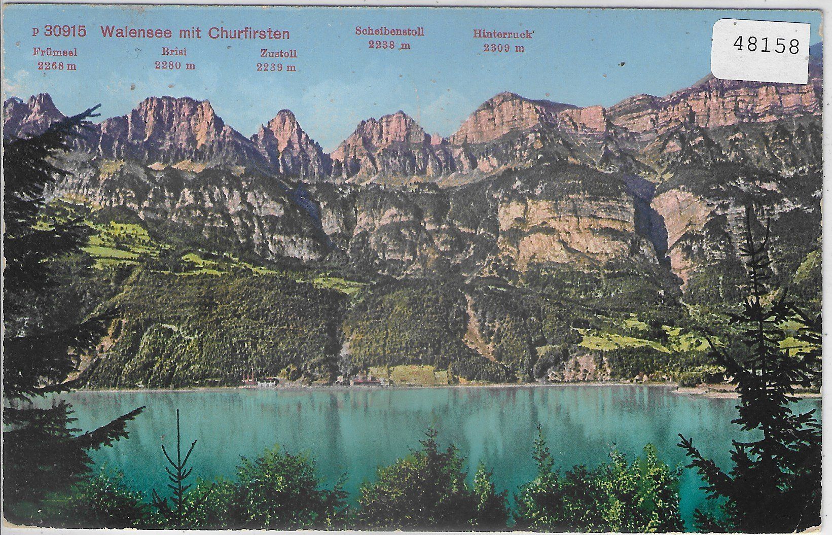 Cartoline postali: Walensee mit Churfirsten - Litho – Usato da Ettingen venduto da Kartenplanet
