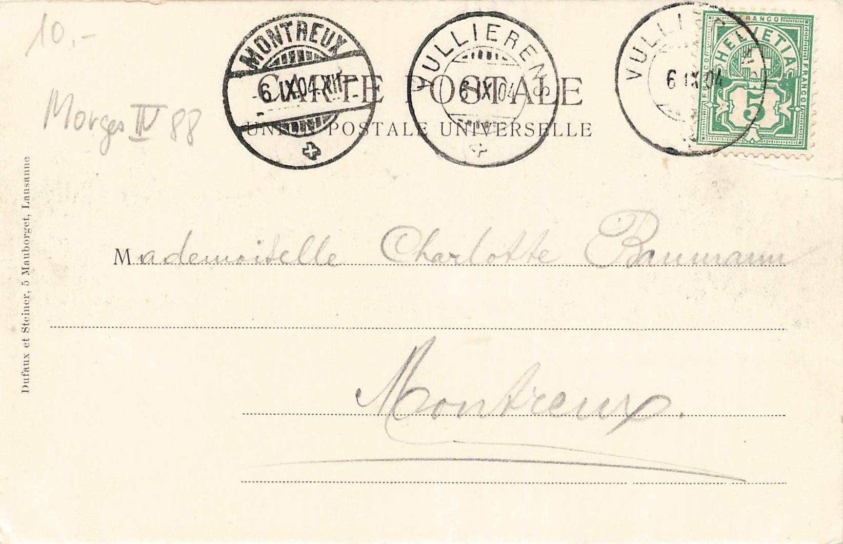 Cartoline postali: Eglise et college de vullierens – Usato da Biasca venduto da Blenio71 1