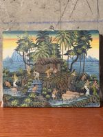 Vintage signed Bali Painting - Tropical Paradise Scene