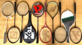 8 Stk. Wettkampf Badmintonrackets Graphite / Alu / Stahl NEU