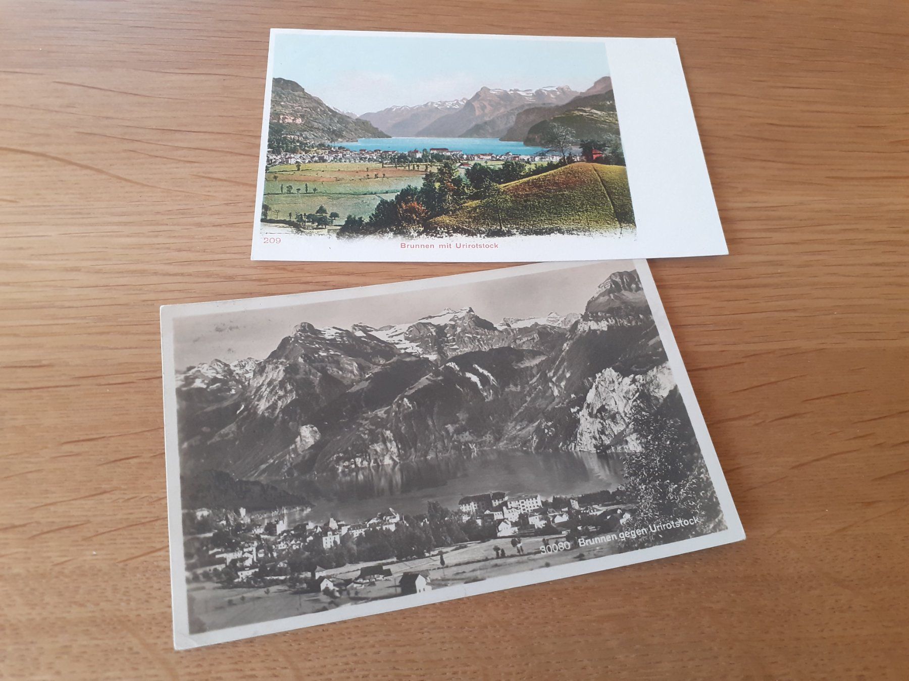 Ansichtskarten: BRUNNEN mit URIROTSTOCK - – Gebraucht aus Winterthur von Ornyx7