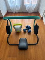 Bauchtrainer mit Kettlebell 8kg und 5kg Hanteln set
