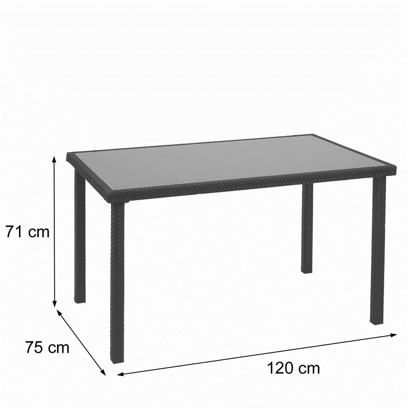 Gartentische: Poly-Rattan Gartentisch 120x75cm schwarz – Neu und originalverpackt aus Bottighofen von zaap 1