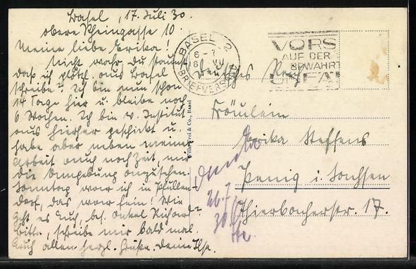 Cartoline postali: AK Basel, Münster mit Pfalz, 1930 – Usato da Berlin venduto da bartko-reher 1