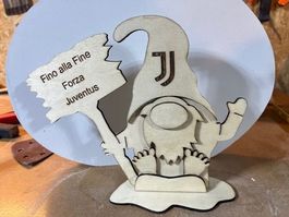 Holz Deko Juventus Zwerg, Handgemacht, Neu, Saison Deko