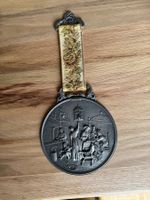 Zinn Teller mit Hirsch, Wanddekoration, Durchmesser 14 cm