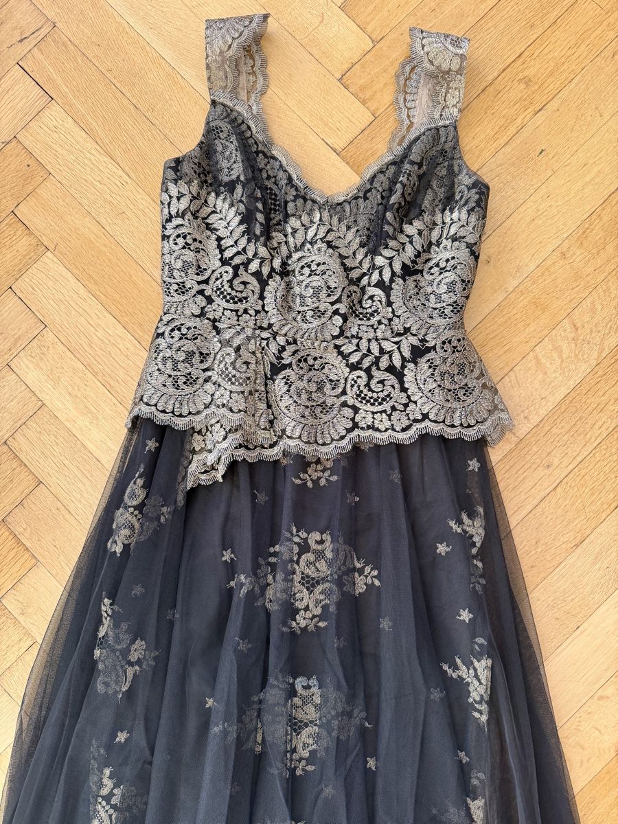 Kleider: Robe de soirée / gala Marchesa Notte élégante noire & dorée – Gebraucht aus Lausanne von Stephaniesdressing 2