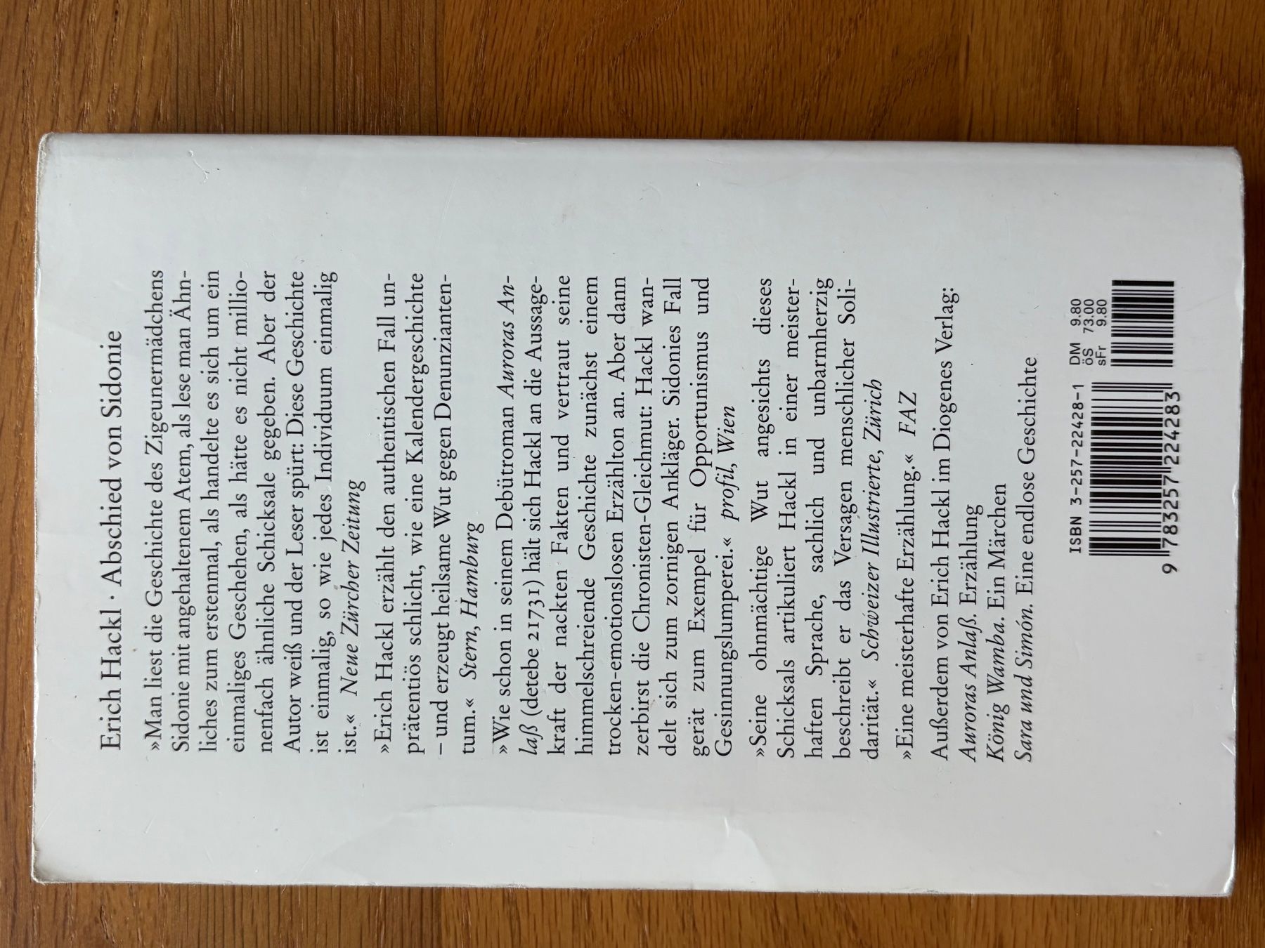Libri: Abschied von Sidonie - Erich Hackl – Usato da Vallamand venduto da hed_qx6n 1