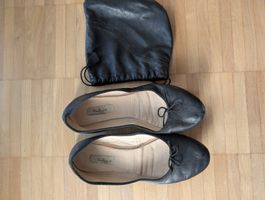 faltbare Ballerinas Bagllerina Leder schwarz Grösse 39 gebra