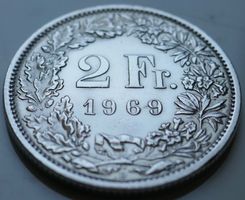 1 Stk 2 Fränkler 1969 CU-NI ab Fr. 1.-