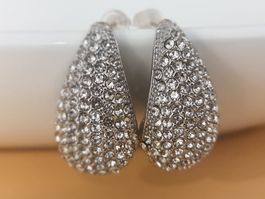Glitzernde Ohrstecker, neuwertig - Blickfang für den Winter!