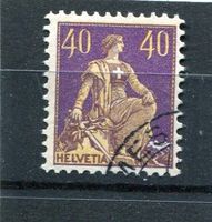 1908 Helvetia Nr. 107 sauber gestempelt