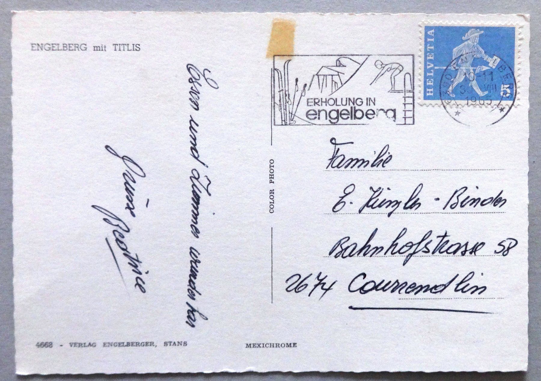 Cartoline postali: Engelberg mit Titlis – Difettoso da Fétigny venduto da Billy2miny 1